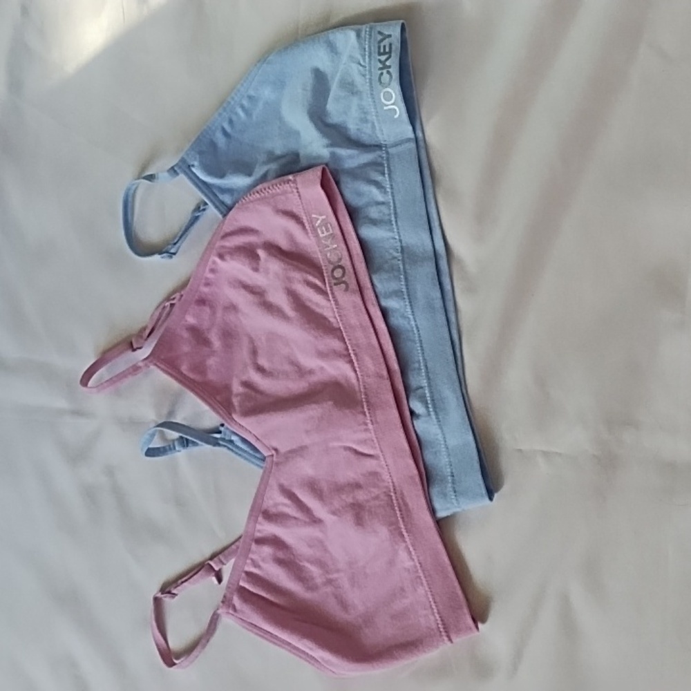 Jockey Kids Pink and Blue Bralette Set SzXL